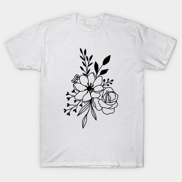 Minimalist Flowers T-Shirt by Vintage Dream